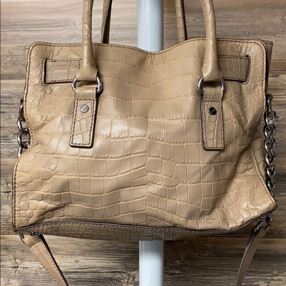 Michael Kors Crocodile Embossed Hamilton Bag P10 - Picture 4 of 9